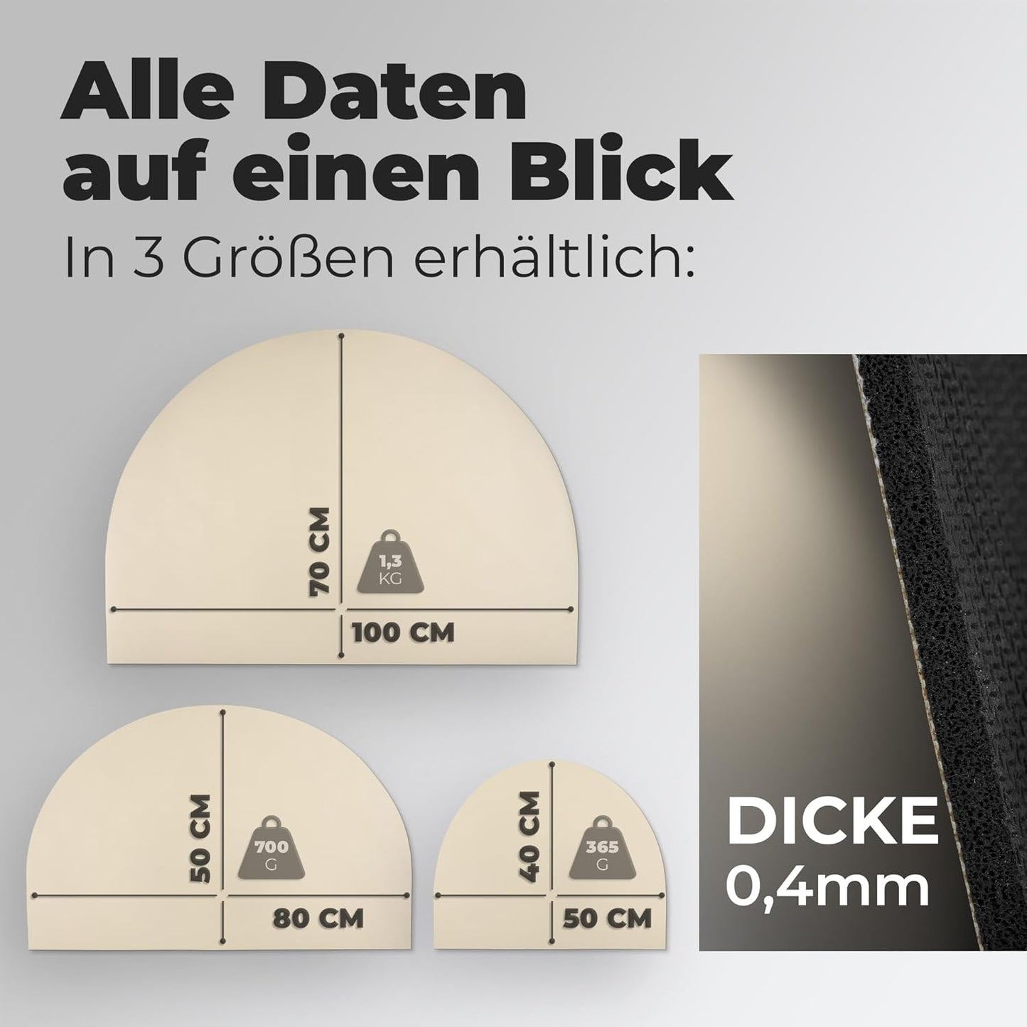 Miggo Halbrunde Napfunterlage für Hund & Katze – Saugfähige Futtermatte | Beige