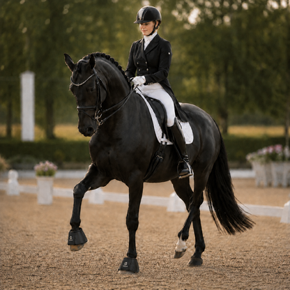 MIGGO HufHeld Hufglocken & Springglocken für Pferde und Ponys – Robuste Glitzer-TPU Hufglocken mit weicher Neoprenpolsterung | XS–XL|Schwarz