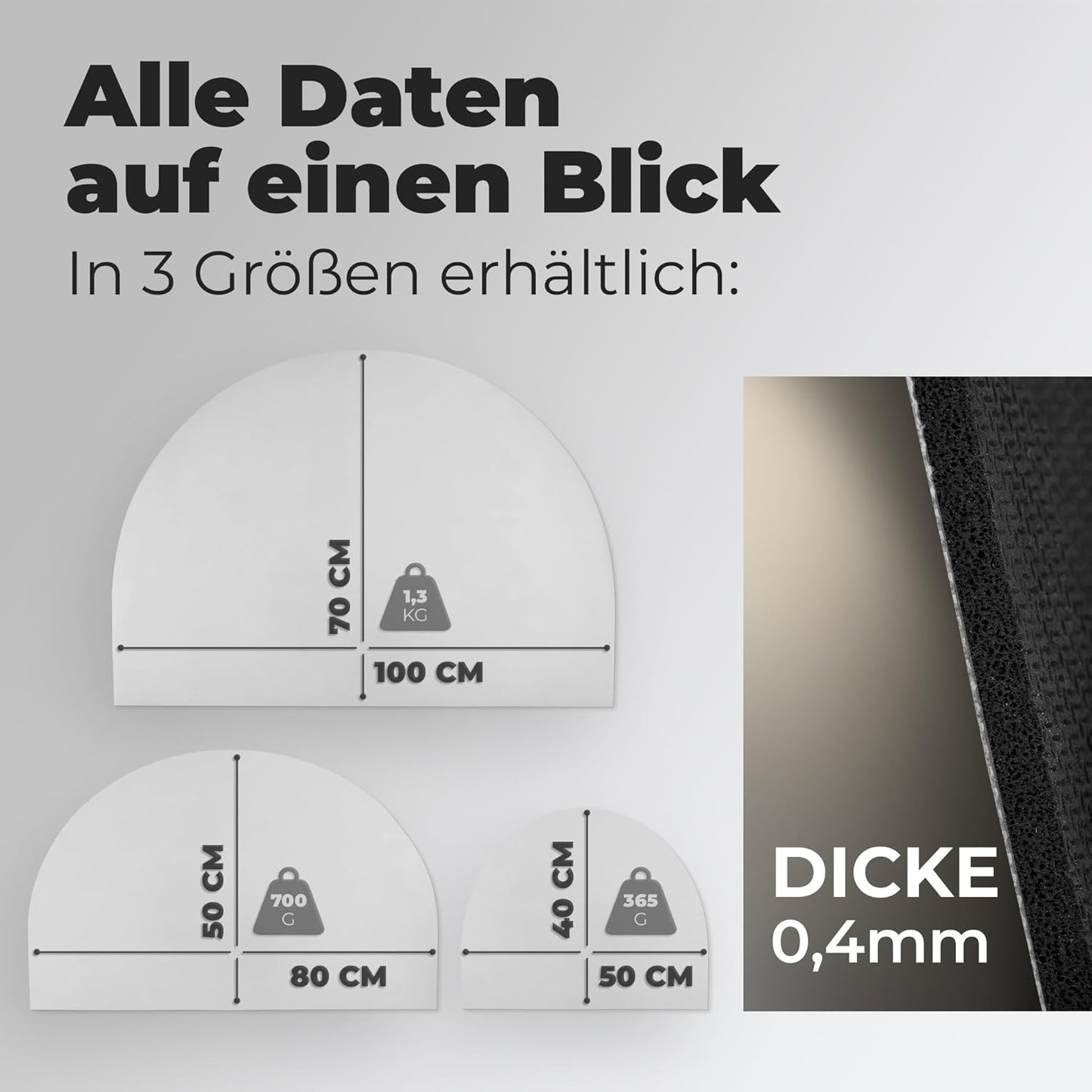 Miggo® Saugfähige Premium Napfunterlage Halbrund  - Grau