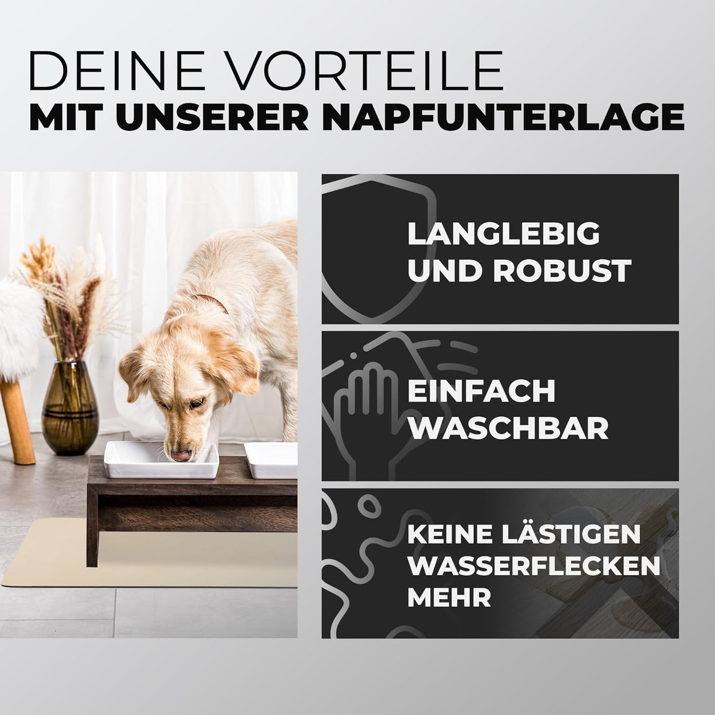 Miggo® Saugfähige Premium Napfunterlage - Beige