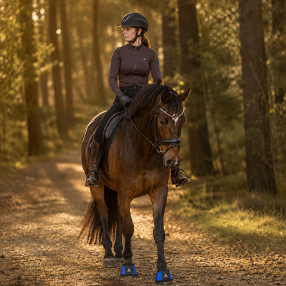 MIGGO HufHeld Hufglocken & Springglocken für Pferde und Ponys – Robuste Glitzer-TPU Hufglocken mit weicher Neoprenpolsterung | XS–XL|Blau