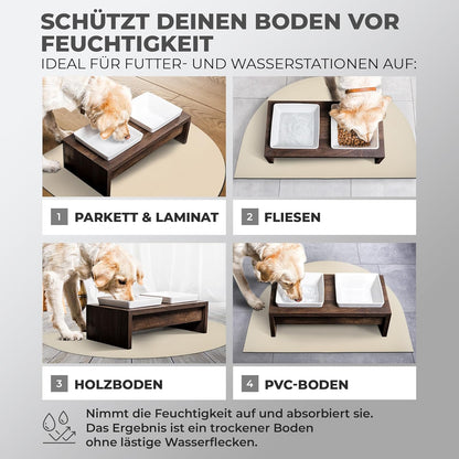 Miggo® Saugfähige Premium Halbrunde Napfunterlage - Beige