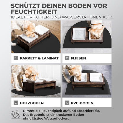 Miggo® Saugfähige Premium Napfunterlage Halbrund  - Schwarz