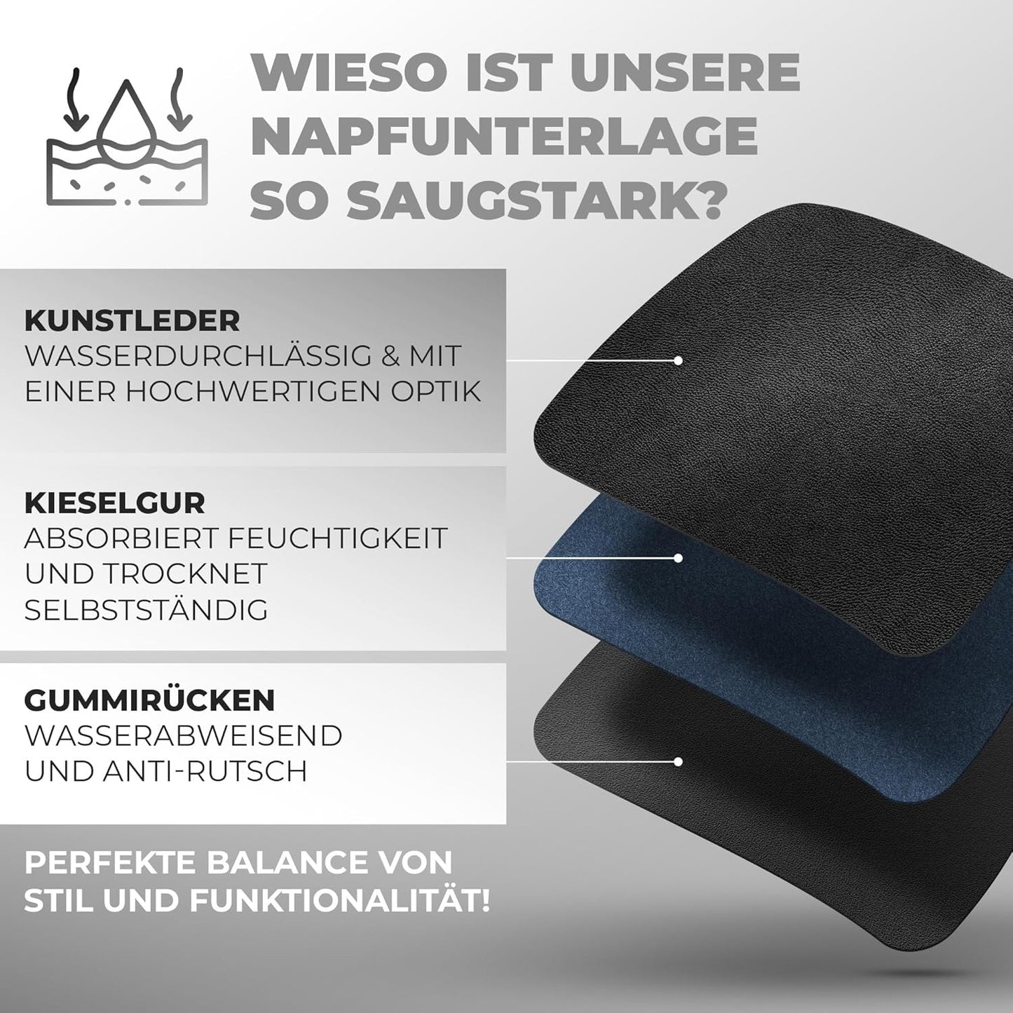 Miggo® Saugfähige Premium Napfunterlage - Schwarz