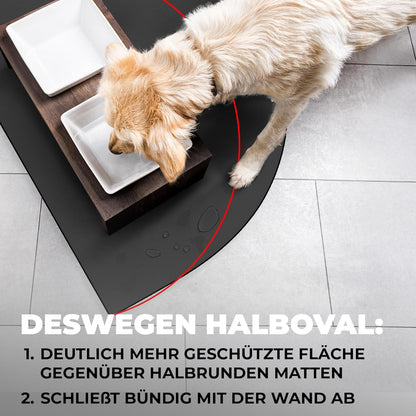Miggo® Saugfähige Premium Napfunterlage Halbrund  - Schwarz