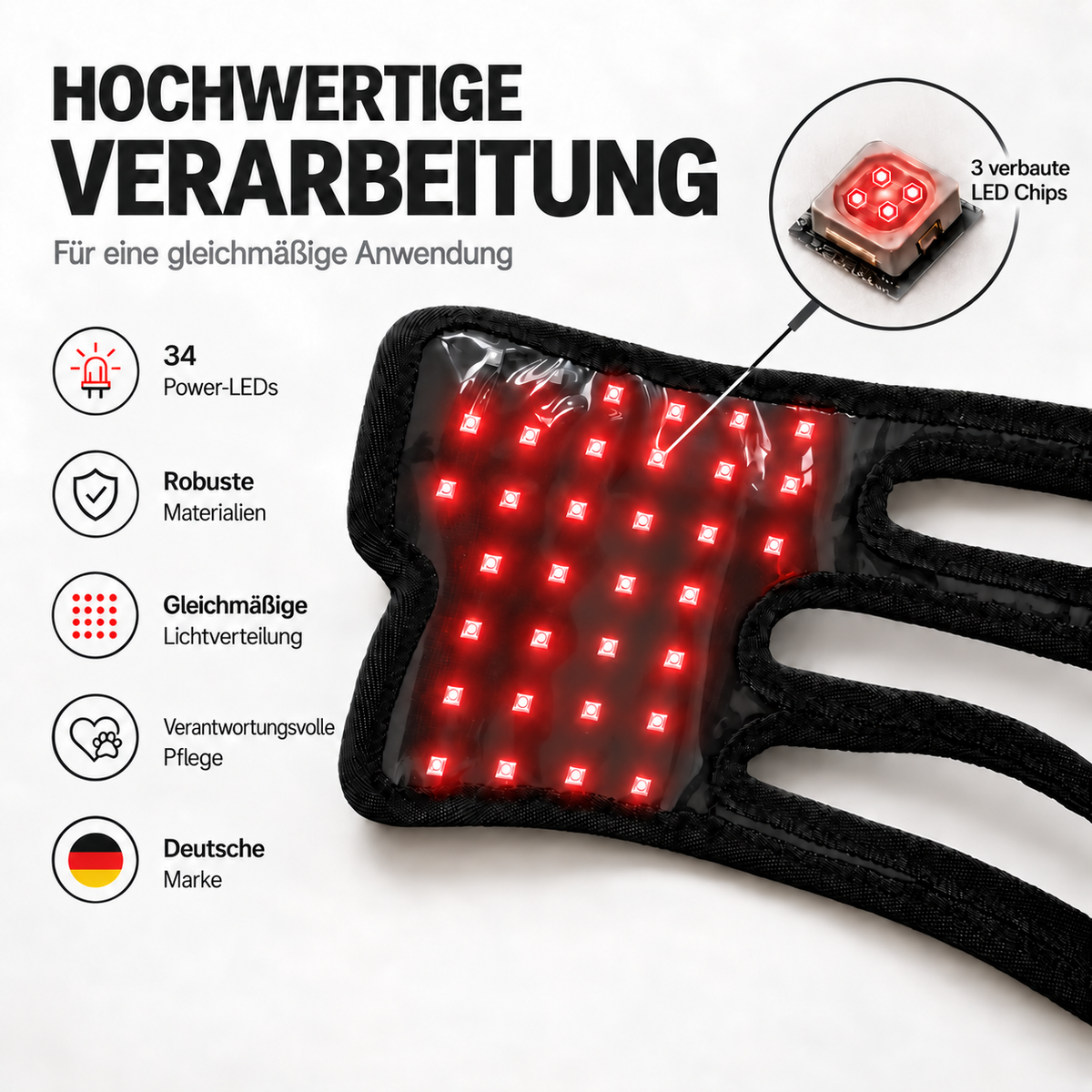 MIGGO LED-Rotlichtbandage Hund 660/850 nm – für Muskeln & Gelenke zur Regeneration