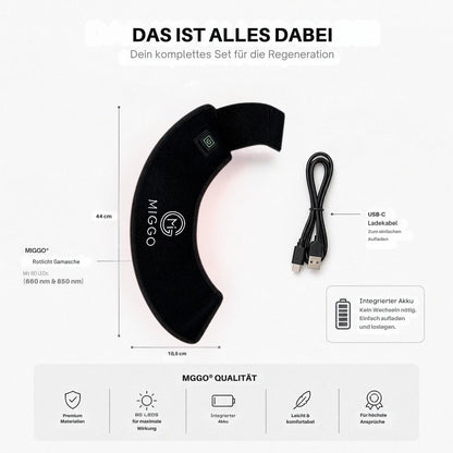MIGGO LED-Rotlichtgamasche Pferd 660/850 nm – für Huf & Gelenke zur Regeneration