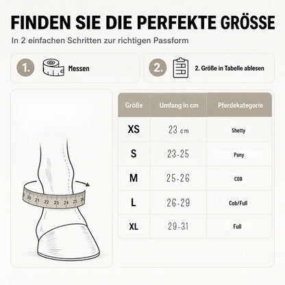 MIGGO HufHeld Hufglocken & Springglocken für Pferde und Ponys – Robuste Glitzer-TPU Hufglocken mit weicher Neoprenpolsterung | XS–XL| Rot